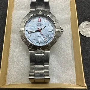 Wenger Swiss military watch, mother of pearl face Vintage Wenger 2002 the Genuine Swiss Mother of Pearl Ladies  main image 4